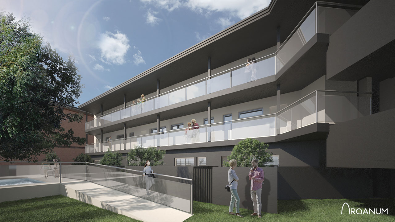 Edificio de veinte viviendas en Pozuelo de Alarcón, patio